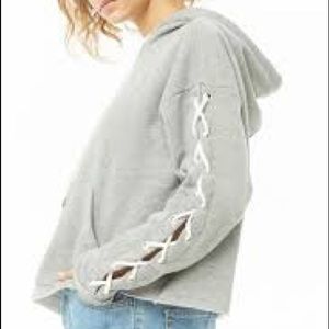 ‼️4 for $25‼️ ❤️ FOREVER 21 Lace up Draw String Hoodie
